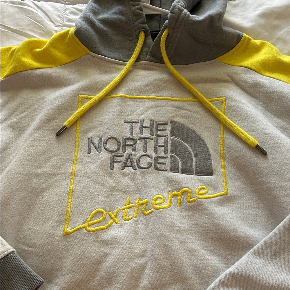 The North Face Gray & Yellow 'Extreme' Embroidered Pullover Hoodie